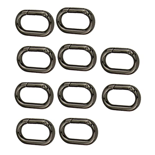 Perfeclan 10 Stück Oval Ringe Oval Karabiner Metall Spaltringe Schlüsselanhänger Schnalle Karabinerhaken Klemmverschluss 2,5 cm DIY, Schwarz Perfeclan 10 Stück Oval Ringe Oval Karabiner Metall Spaltringe Schlüsselanhänger Schnalle Karabinerhaken Klemmverschluss 2,5 cm DIY, Schwarz von Perfeclan