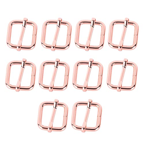 Perfeclan 10 Stück Rechteck-Schieber Schnallen, verstellbare Riemenbefestigungen für Gürteltaschen DIY Zubehör, Roségold, 20x20mm von Perfeclan