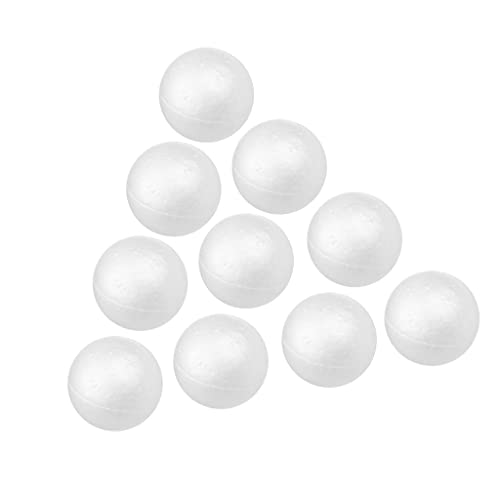 Perfeclan 10 Stücke Polystyrolschaumkugeln für DIY Weihnachtsbaumdekoration, Weiß, 4cm von Perfeclan