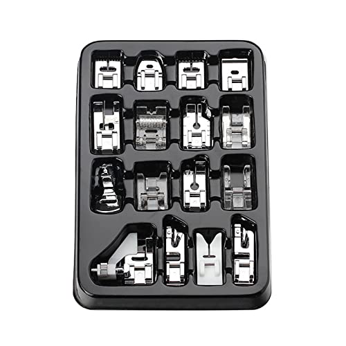 Perfeclan 16 x universelles Nähfuß-Set, Multifunktions-Heimwerker mit Aufbewahrungsbox, Rollsaum-Aufsätze für Stickerei-Reparatur, Quilten, StilA Perfeclan 16 x universelles Nähfuß-Set, Multifunktions-Heimwerker mit Aufbewahrungsbox, Rollsaum-Aufsätze für Stickerei-Reparatur, Quilten, StilA von Perfeclan