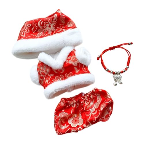 Perfeclan 17 cm Plüsch-Puppenkleidung, Puppen-Outfit, Tang-Anzug, weiche Anzieh-Cosplay-Mode, chinesisches Neujahrskostüm, Stofftier-Kleidung, Pingan-Anzug Perfeclan 17 cm Plüsch-Puppenkleidung, Puppen-Outfit, Tang-Anzug, weiche Anzieh-Cosplay-Mode, chinesisches Neujahrskostüm, Stofftier-Kleidung, Pingan-Anzug von Perfeclan