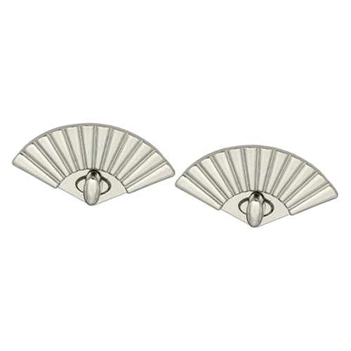 Perfeclan 2 Stück Drehverschlüsse, Drehverschluss, Handtaschenverschlüsse Aus Metall, Fächerförmig, Geldbörsenverschluss für Geldbörsen, DIY Handtaschen, Tasche, Argent von Perfeclan