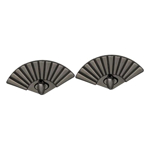 Perfeclan 2 Stück Drehverschlüsse, Drehverschluss, Handtaschenverschlüsse Aus Metall, Fächerförmig, Geldbörsenverschluss für Geldbörsen, DIY Handtaschen, Tasche, Grau von Perfeclan