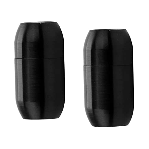 Perfeclan 2 Stück Säulenverschluss Schmuckherstellung Schnallen Lederband Endkappe Handkettenschnalle, schwarz, 3 mm von Perfeclan