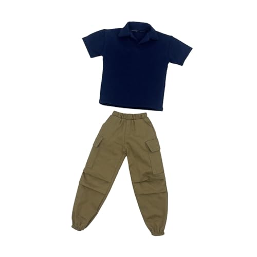 Perfeclan 2 Stücke Mode 1/6 Kurzarm T-Shirt und Hosen Kleidungsstück Miniatur Kleidung Kostüm für 12 "Puppe Modell Dress up Zubehör, Marine Perfeclan 2 Stücke Mode 1/6 Kurzarm T-Shirt und Hosen Kleidungsstück Miniatur Kleidung Kostüm für 12 "Puppe Modell Dress up Zubehör, Marine von Perfeclan