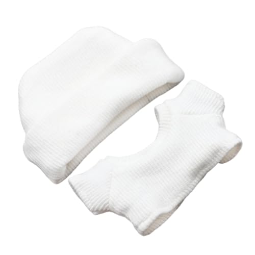 Perfeclan 2-teilige Kleidung für 17/15 cm Puppen-Outfits, einzigartige, schöne Accessoires, DIY-Anzieh-Hut und Oberteil-Kostüme für Puppen 5,91 Zoll/6,69 Zoll, Weiß von Perfeclan