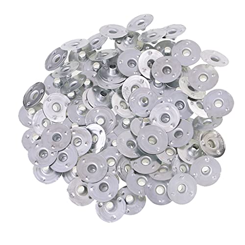 Perfeclan 200 Standplättchen Kerzenreste Dochthalter Runddocht Dochtfüße Teelichter, Silber, 14x3mm von Perfeclan