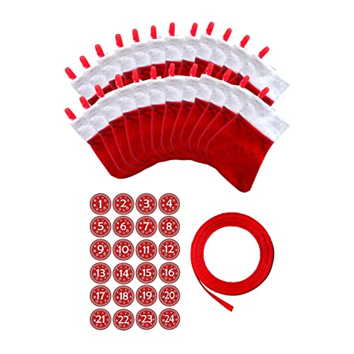 Perfeclan 24 x Weihnachtsgeschenktüten, Socken, Süßigkeiten, Füllsäcke, 72 Fuß, Bänder, Ornamente, Aufkleber, Strümpfe, Adventskalender, Tüten für Kinder, Perfeclan 24 x Weihnachtsgeschenktüten, Socken, Süßigkeiten, Füllsäcke, 72 Fuß, Bänder, Ornamente, Aufkleber, Strümpfe, Adventskalender, Tüten für Kinder, von Perfeclan