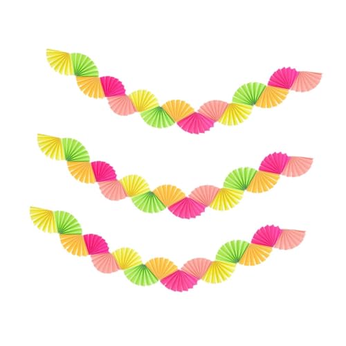 Perfeclan 3X Papierfächer-Girlande, Hintergrund, dekorative Deckendekoration zum Aufhängen für -Babyparty, Jubiläumsparty-, Fluoreszierend Perfeclan 3X Papierfächer-Girlande, Hintergrund, dekorative Deckendekoration zum Aufhängen für -Babyparty, Jubiläumsparty-, Fluoreszierend von Perfeclan