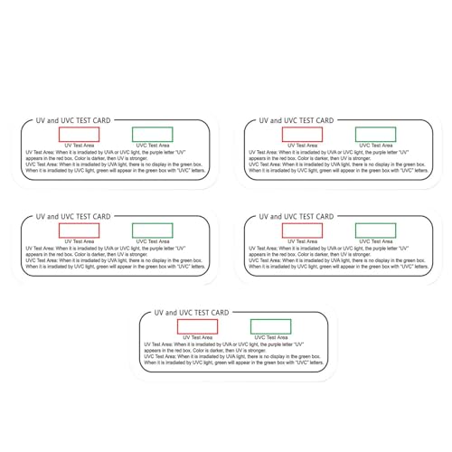Perfeclan 5 Stück Testkarten Intensitätstestkarten Professionelle Wiederverwendbare Lichtwellenlängenindikatorkarten PVC-Dosierungsindikatorkarte von Perfeclan