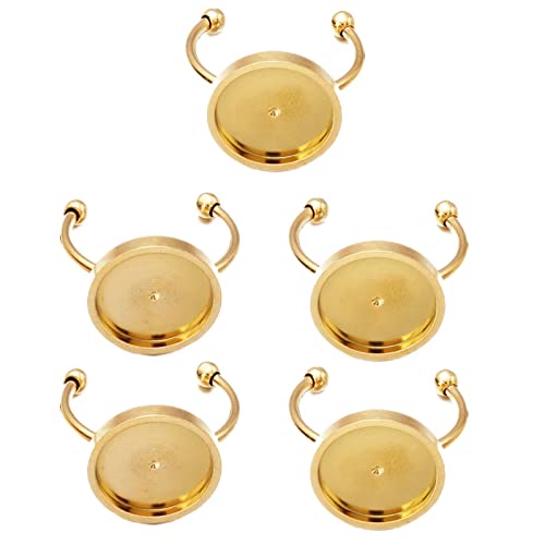 Perfeclan 5X Basis Schmuckherstellungsfunde e Basiseinstellungen rundes Tablett, Gold 8mm von Perfeclan