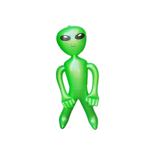 Perfeclan Aufblasbarer Alien, aufblasbares Alien-Spielzeug, aufblasbare PVC-Figuren, Requisiten für Geburtstag, Halloween, Weltraum-Themenparty, Grün, S von Perfeclan