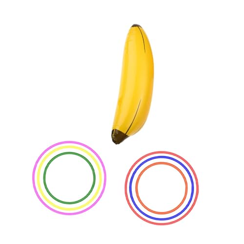 Perfeclan Aufblasbares Bananenring -Wurf Game Swimming Pool Spielzeug liefert dekorative tragbare lustige Wurfspieldekoration für Yard Beach, 1 Aufblasbare Banane von Perfeclan
