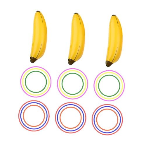 Perfeclan Aufblasbares Bananenring -Wurf Game Swimming Pool Spielzeug liefert dekorative tragbare lustige Wurfspieldekoration für Yard Beach, 3 Aufblasbare Bananen von Perfeclan