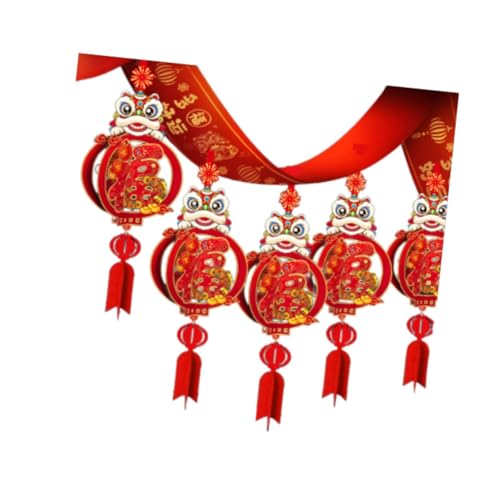 Perfeclan Banner zum Selbermachen zum Aufhängen der chinesischen Neujahrsflagge, Heimdekoration, 300 cm Länge, Deckendekoration, Schlangenjahresgirlande für, Style C von Perfeclan