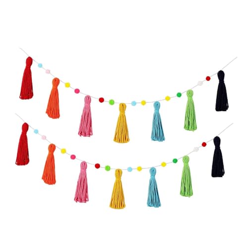 Perfeclan Boho Quaste Girlande Wall Hanging Ornament 80cm Dekorative Banner Girlande für Kinder Schlafzimmer Urlaub Hochzeitsfeier Vorräte, Style B Perfeclan Boho Quaste Girlande Wall Hanging Ornament 80cm Dekorative Banner Girlande für Kinder Schlafzimmer Urlaub Hochzeitsfeier Vorräte, Style B von Perfeclan