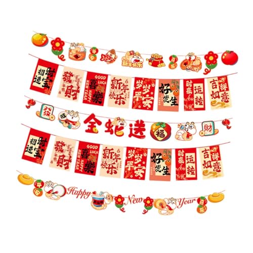 Perfeclan Chinesisches Neujahrsbanner, Dekoration, hängende Wimpelkette, Neujahrswimpel, Frühlingsfest-Dekor für Fenster, Bauernhaus, Style A Perfeclan Chinesisches Neujahrsbanner, Dekoration, hängende Wimpelkette, Neujahrswimpel, Frühlingsfest-Dekor für Fenster, Bauernhaus, Style A von Perfeclan