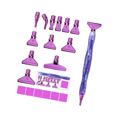 Perfeclan Diamant-Malstift-Set, Gewindebohrstift, tragbarer Multi-Placer-Spitzen, Diamant-DIY-Kunstwerkzeuge für 5D-Diamanten, Bastelstickerei, Lila Kopf Perfeclan Diamant-Malstift-Set, Gewindebohrstift, tragbarer Multi-Placer-Spitzen, Diamant-DIY-Kunstwerkzeuge für 5D-Diamanten, Bastelstickerei, Lila Kopf von Perfeclan
