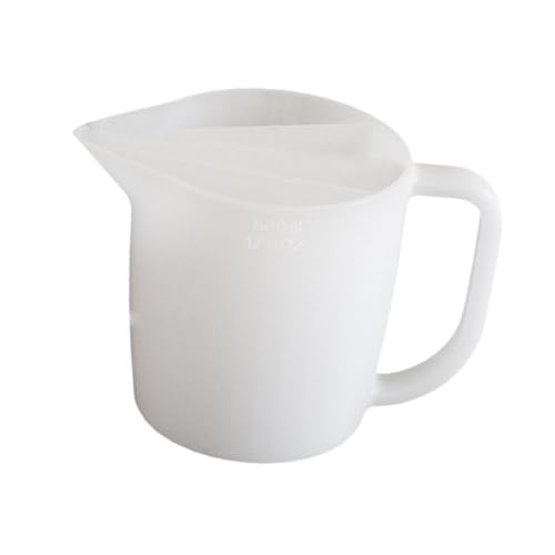 Perfeclan Farbmischbecher mit geteiltem Becher, 500 ml, mit Griff, DIY-Herstellung, Farbgießbecher, Malwerkzeuge für Kunstharzhandwerk, Zeichnen, Acrylfarbe, 4 Kanalteiler von Perfeclan