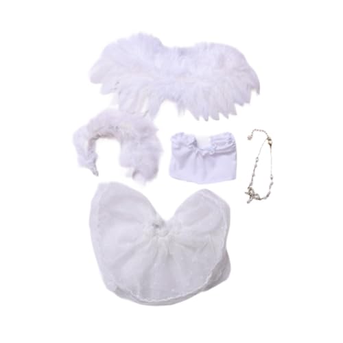 Perfeclan Fashion Dolls Angel Wing Lace Set, Miniaturkleidung Accessoires, handgefertigte Kleidung für 15-17 cm Puppen Dress Up up von Perfeclan