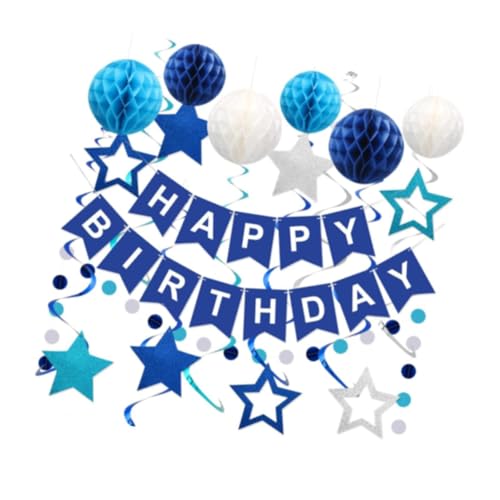 Perfeclan Geburtstag Banner Geburtstagdekorationen Neuheit Wiederverwendbare Stars Wirbelstreamer Papierhandwerk Hängen Ornament für Cafe Wall von Perfeclan