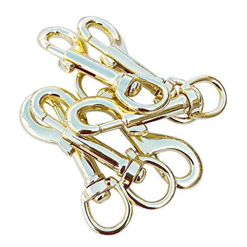 Perfeclan Karabinerhaken Karabiner Haken mit Drehgelenk Schlüsselanhänger Swivel Tasche Verschlüsse Set, Gold, 78 x 25 mm von Perfeclan
