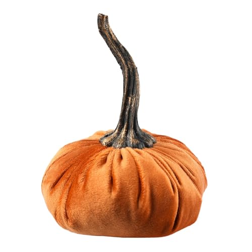 Perfeclan Künstlicher Kürbis, Kunstkürbis, weich, ausgestopfter Tischdekor, Samtstoff für Thanksgiving, Erntedankfest, Hochzeit, Herbst, 20 cm von Perfeclan