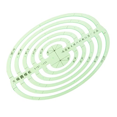 Perfeclan Kunstsoff Geometrie-Schablone Zeichnung Schablone Zeichenschablone Technisches Zeichnen Schablonen - Große ovale, 14,2 x 10 cm von Perfeclan