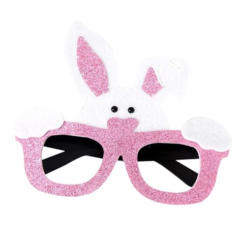 Perfeclan Ostern-Feiertags-Brillen-Ostern-Brillen-Rahmen-Tier-Brillen-Gastgeschenke-Foto-Requisiten, kreative -Dekoration für Kinder, rosa Hasenohr von Perfeclan