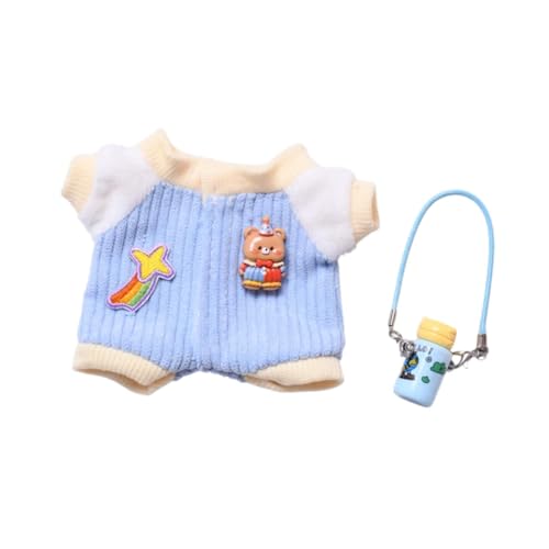 Perfeclan Plüsch-Puppenkleidung für 15–17 cm große Puppen, süß mit Wasserkocher, DIY-Plüschpuppen-Anzieh-Foto-Requisiten, weiche Stofftier-Kleidung, Blau Perfeclan Plüsch-Puppenkleidung für 15–17 cm große Puppen, süß mit Wasserkocher, DIY-Plüschpuppen-Anzieh-Foto-Requisiten, weiche Stofftier-Kleidung, Blau von Perfeclan
