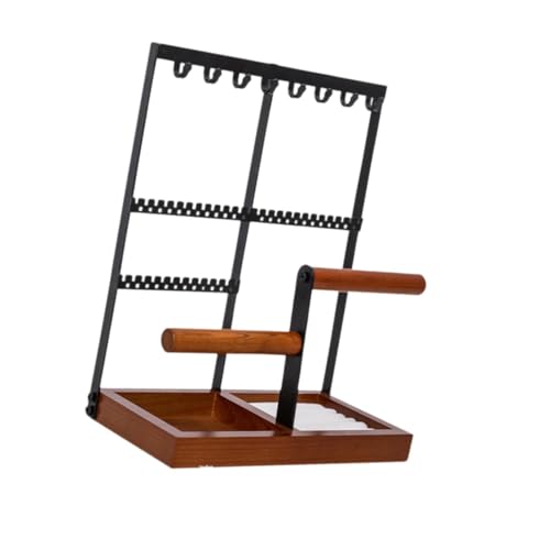 Perfeclan Schmuck-Organizer-Ständer, Ohrring-Organizer-Schaukasten, Halskettenaufhänger, Ringhalter-Ständer für Anhänger, Nussbaum von Perfeclan