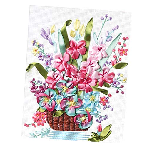 Perfeclan Seiden Band Stickerei Wandbilder, Stickpackung Bandstickerei Kits 3D-Effekte Wanddekoration mit Anleitung Perfeclan Seiden Band Stickerei Wandbilder, Stickpackung Bandstickerei Kits 3D-Effekte Wanddekoration mit Anleitung von Perfeclan