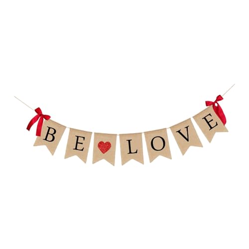 Perfeclan Valentinstag-Banner, Valentinstag-Dekoration, Be Love-Banner, Valentinstag-Girlande für Zuhause, Geburtstag, Jahrestag, Party-Dekoration von Perfeclan