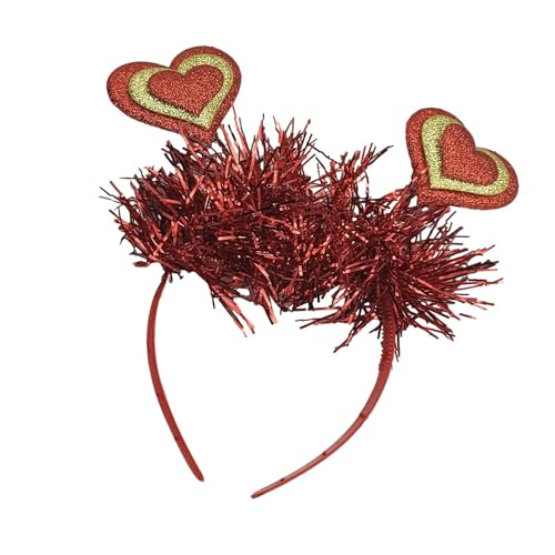 Perfeclan Valentinstag Haarband Haarschmuck Entzückender Lovelty Haarreifen Cosplay Partyzubehör für Neujahrs-Halloween-Festivals, Herz von Perfeclan