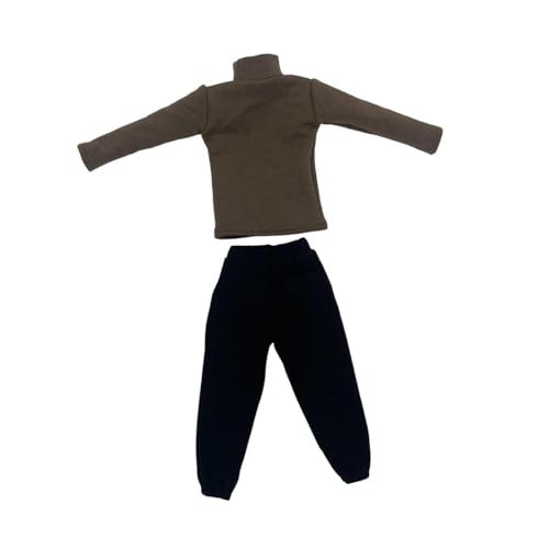 perfeclan 1/6 Actionfigur Kleidung Set - Männlicher Rollkragenpullover & Frachthosen Outfit für 12" Puppen - Stilvolles DIY Kostüm für Hot Toys, BJD & Actionfiguren , Dunkelbraun von Perfeclan