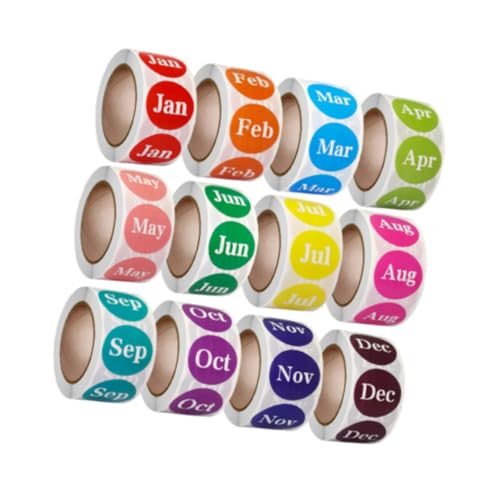 perfeclan 12 Rollen Infant 1 Zoll Foto Studio Geschenkpapierkarten Fotografie Zubehör Neugeborene Monats Aufkleber Monatsbezeichnungen von Perfeclan
