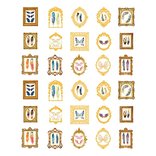 perfeclan 30 x Retro-Stil-Aufkleber, DIY-Dekoration, Basteln, Klebeband, Handkonto, Tagebuch-Aufkleber, Stil C von Perfeclan