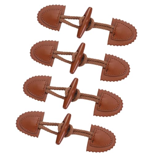 perfeclan 4 Teile Mantelschaltknöpfe Mantelverschluss vielseitiger leichter tragbarer Mode -Schaltungs -Verschluss Austausch für Jacke Cloak, Braun von Perfeclan
