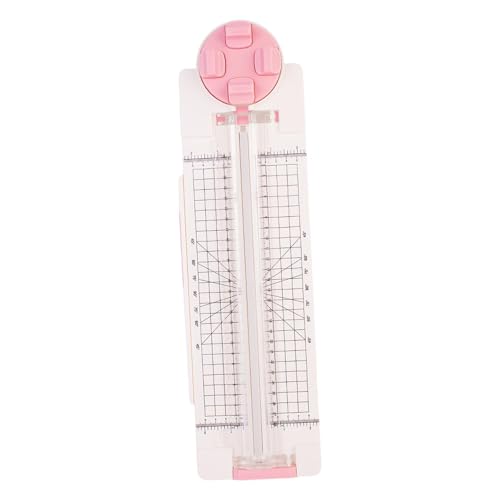 perfeclan 4-in-1-Papierschneider, Schneidemaschine für Bastelpapier, gerade, gewellte, gepunktete Rillen für Postkarten, Karten, Fotos, Rosa von Perfeclan