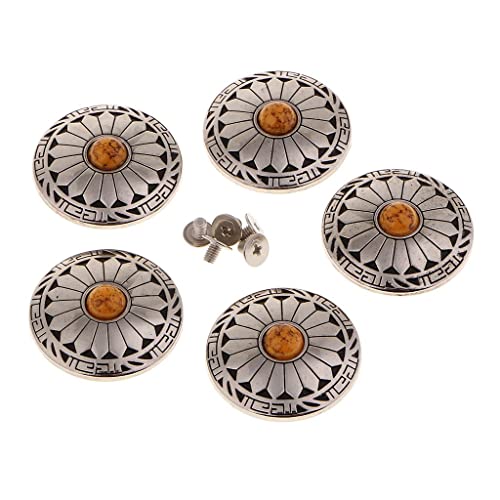 perfeclan 5 Schraubnieten Nieten zum Schrauben Ziernieten aus aus Knöpfe DIY Deko, Orange von Perfeclan