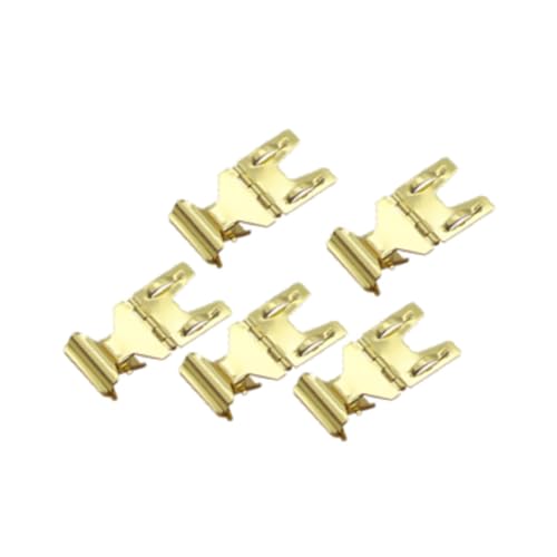 perfeclan 5 Stück Schilderklammern, Etikettenklammern, verstellbarer Doppelkopf-Schilderhalter, Kleiderständer, Schilder für Karten, Geschäfte, Regale, Gold von Perfeclan