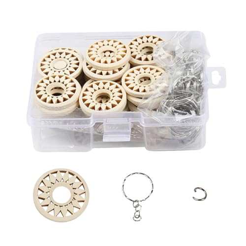perfeclan 50x Blank Unfinished Sonnenblumen Ausschnitte Handgefertigte Ornamente Keychain Anhänger für DIY Malerei Dekoration Zeichnung von Perfeclan