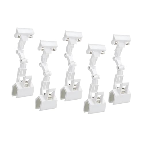 perfeclan 5pcs Waren -Schilder Clips, Etikettenclips Verstellbare Doppelkopf Rotatable Price Schildhalter Inhalter Regal Preis Clips zum Verkauf zum Verkauf, Weiß von Perfeclan