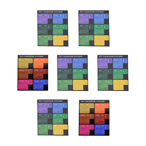 perfeclan 7 x Kalenderaufkleber 2023 Scrapbook-Verzierungen zum Basteln, Schreibwaren, Seitenmarkierungen, DIY-Monats-Index, Planer für von Perfeclan