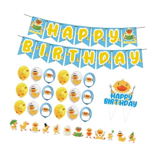 perfeclan Duckling Birthday Party Dekorationen Kuchen -Topper Ballons Banner Home Decor Ornamente, Partygeschenke für Babyparty, Kinder, Kinder von Perfeclan