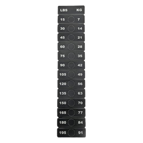 perfeclan Gewichtsstapel-Etiketten, Fitnessgeräte-Aufkleber, selbstklebend, Identifikationsaufkleber, Zubehör für Krafttraining, Workout, Fitnessstudio, Länge 6.3 Cm von Perfeclan