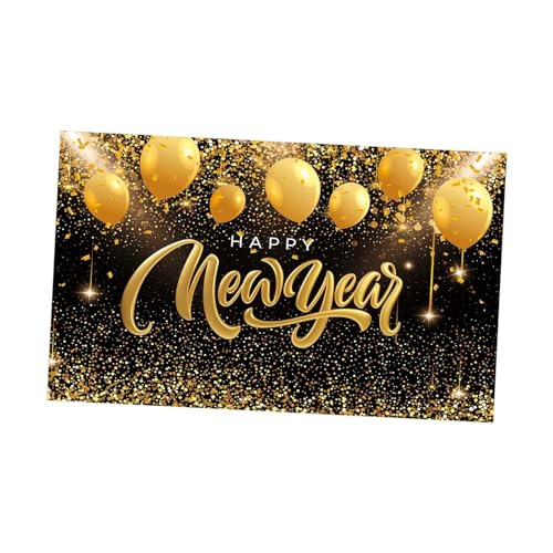 Perfeclan Hängendes Banner Silvester-Hintergrund Große Größe 70,87 Zoll x 45,28 Zoll Urlaubsbedarf Bunte Wandthema-Party-Dekoration, Style A von Perfeclan