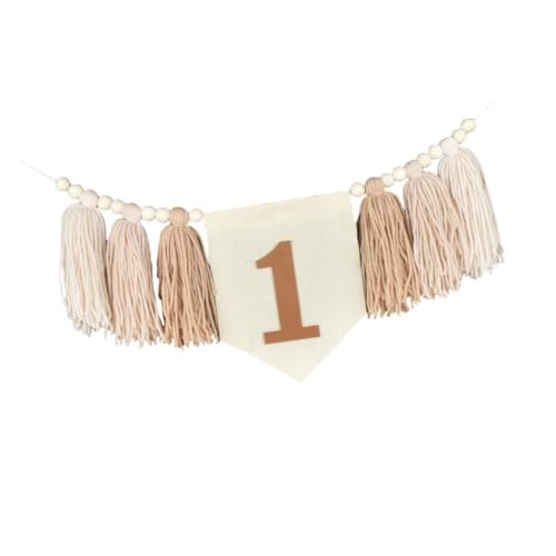 Perfeclan Hochstuhl Banner Perle Quasten Girlande Photobooth Requisiten Erste Geburtstagsfeier für Babyparty Kinder Zimmer Dekor Baby, Braun Perfeclan Hochstuhl Banner Perle Quasten Girlande Photobooth Requisiten Erste Geburtstagsfeier für Babyparty Kinder Zimmer Dekor Baby, Braun von Perfeclan
