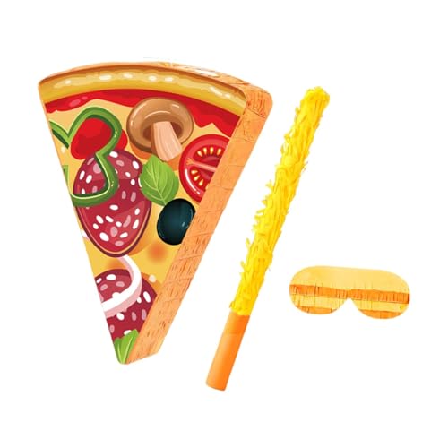 perfeclan Pizza Piñata Kinderparty-Aktivität mit Stab, Konfetti, Augenbinde, Geschenke, Partyzubehör, Zubehör für Brautpartys, Kindermusik von Perfeclan