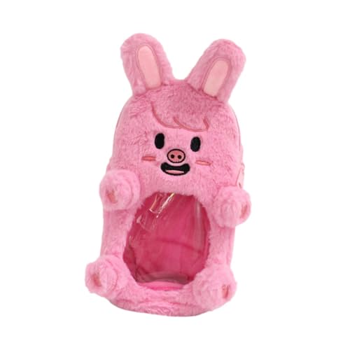 perfeclan Plüsch-Fotokartenhalter, Kartenhalter, Cartoon, multifunktionaler Schutz, weiche Schweineform, kleine Figur, Displaytasche, Schutzhülle von Perfeclan